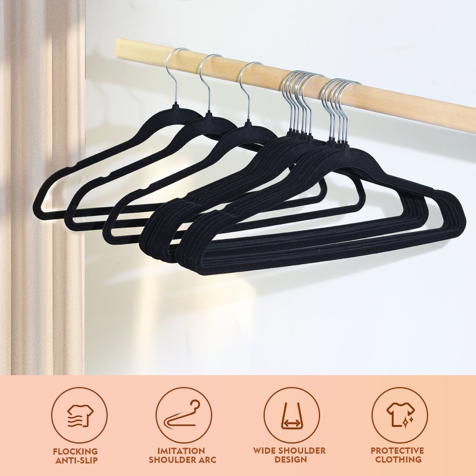 Non Slip Felt Hangers Space Saving Clothes Hanger