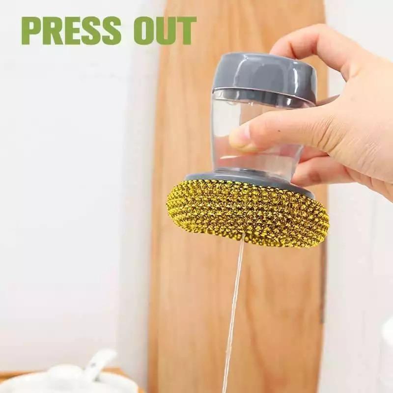 Dish Cleaning Soap Dispensing Scrubber Brush