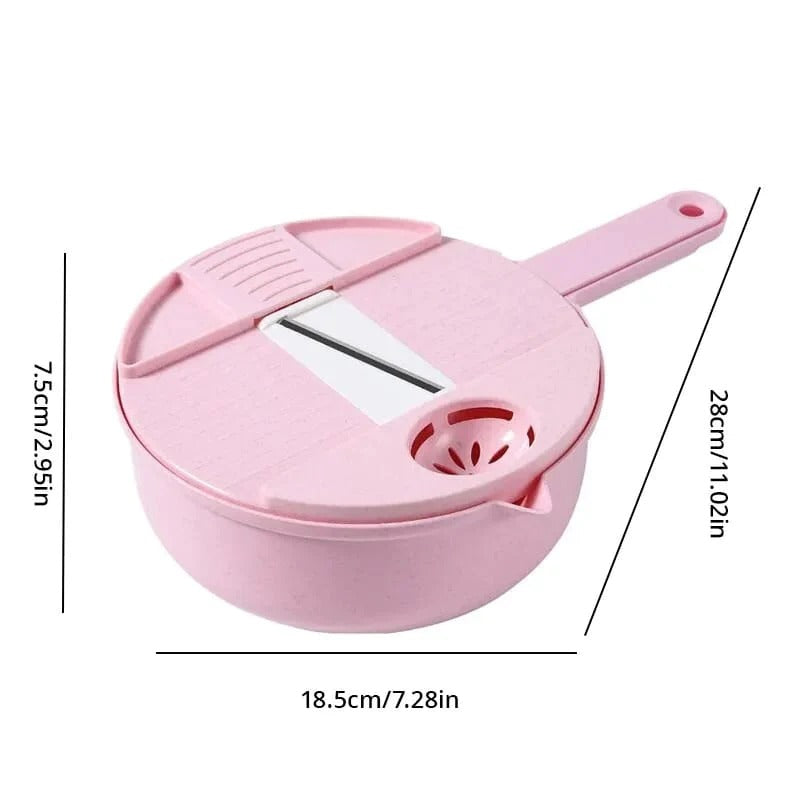 Multfunctional kitchen salad cutter with drain basket