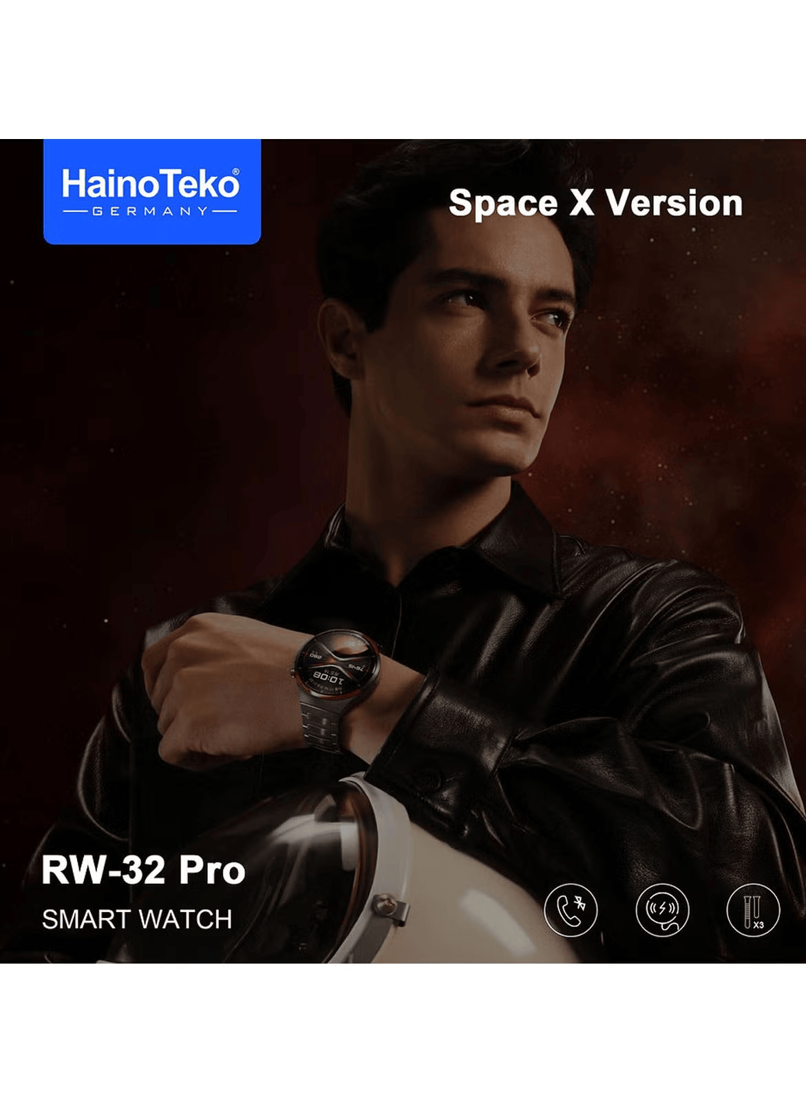 Haino Teko Germany RW-32 AMOLED Display Smart Watch with 3 Strap